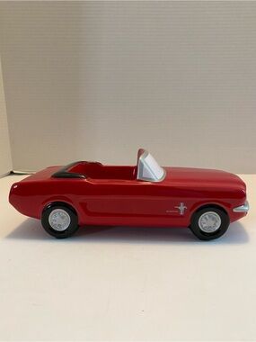 1965 Red Ford Mustang Convertible Ceramic Planter Vase Candy Nut Dish. Teleflora